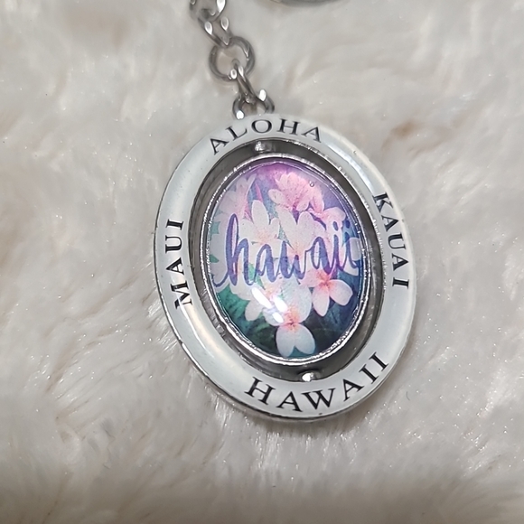 Island Reflections Hawaii Spinner Metal Keychain Maui Kauai - Picture 2 of 4